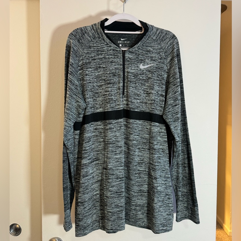 NWOT Nike Golf Black and Gray Dri-Fit Quarter-Zip